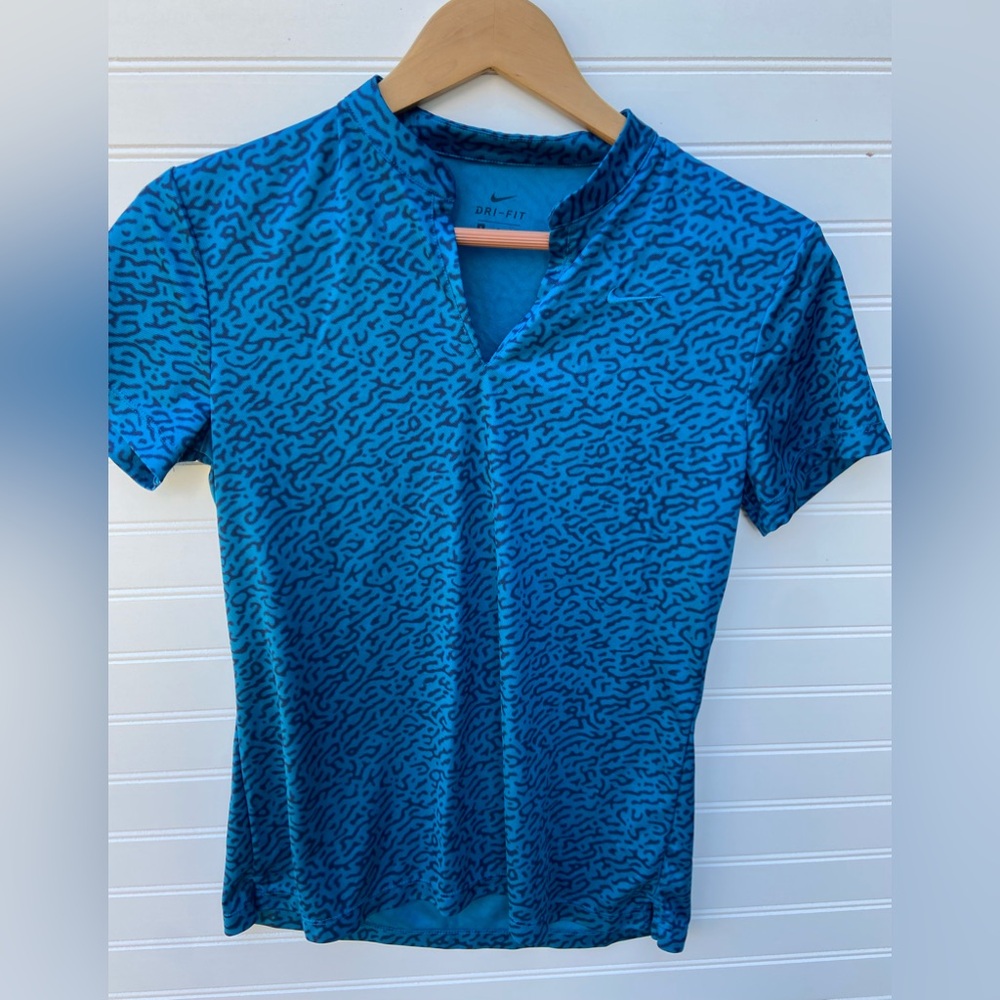 Nuke DriFit Aqua Leopard Cheetah Print Top